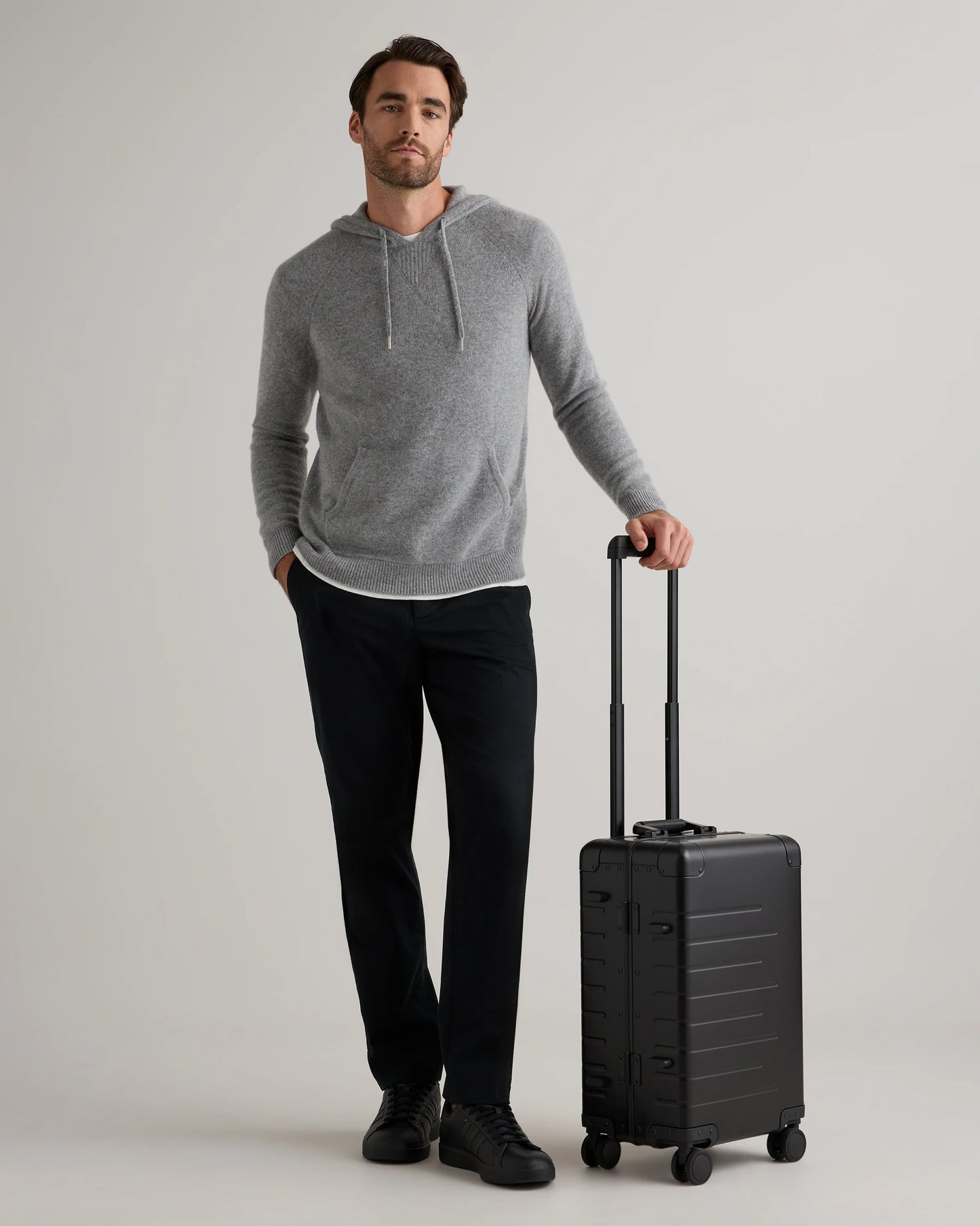 Aluminum Carry-On Suitcase - One Size / Black