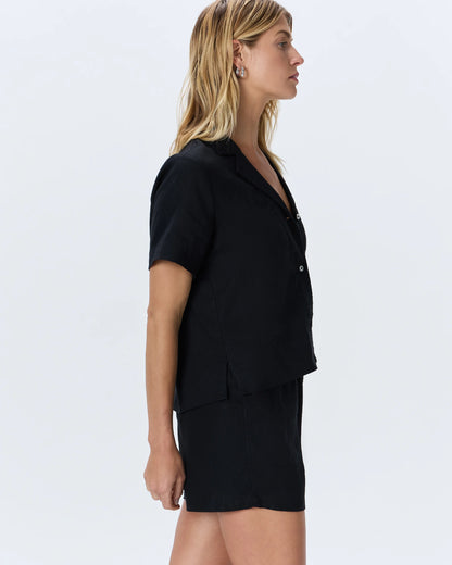 100% European Linen Short Sleeve Shirt - XS / Moonstone Blue