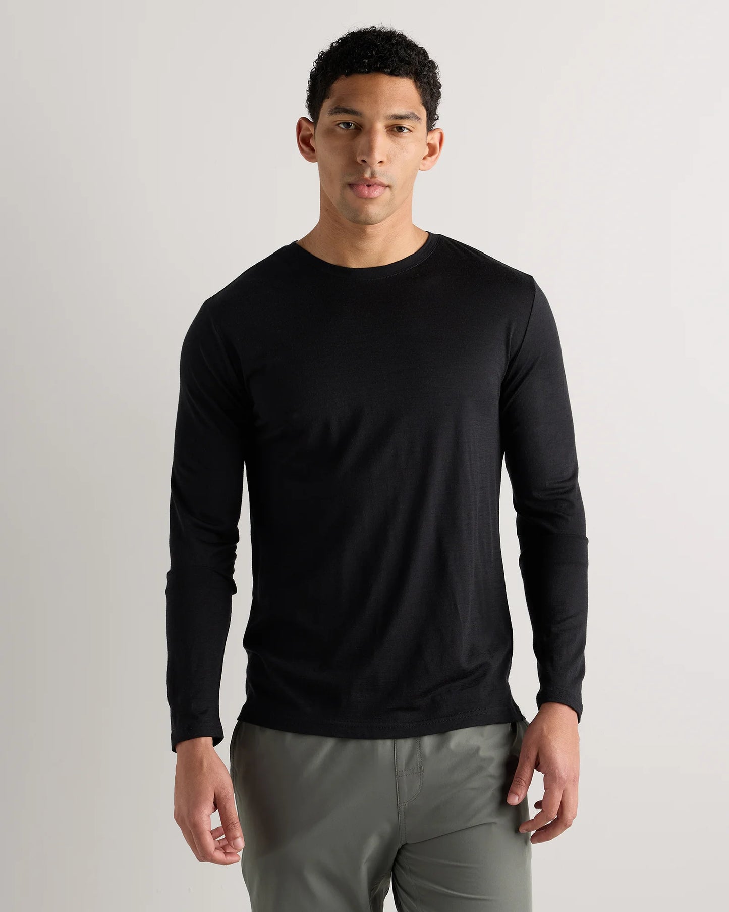 100% Merino Wool All-Season Long Sleeve Base Layer Tee - XS / Off-White