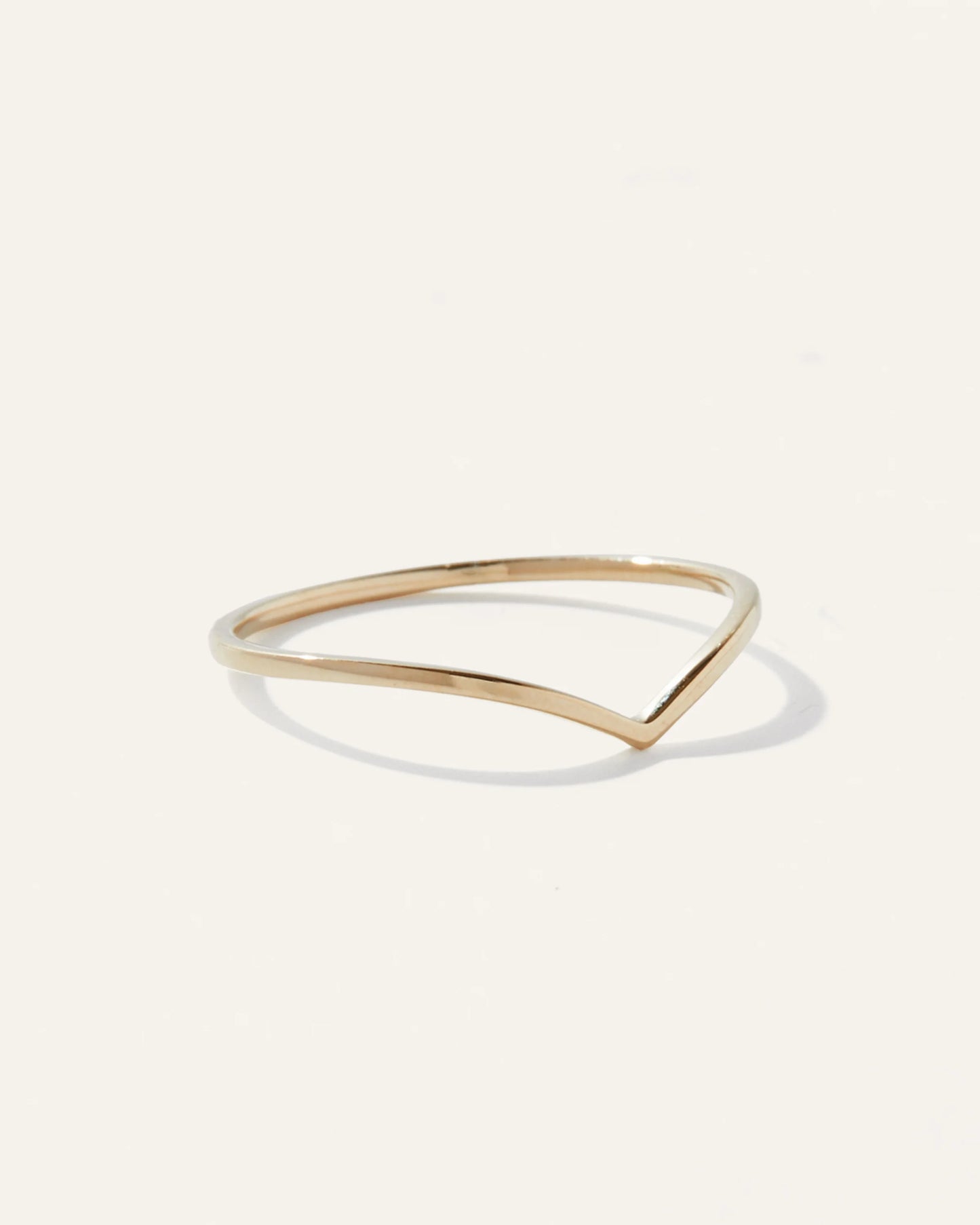 14K Gold Wishbone Ring - 4 / Yellow Gold