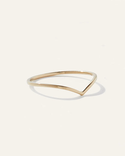14K Gold Wishbone Ring - 4 / Yellow Gold