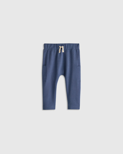 Organic Cotton French Terry Pocket Pants - 3-6M / Vintage Blue
