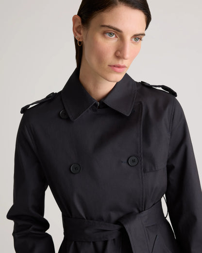 Comfort Stretch Short Trench Coat - XS / Coffee Bean Brown