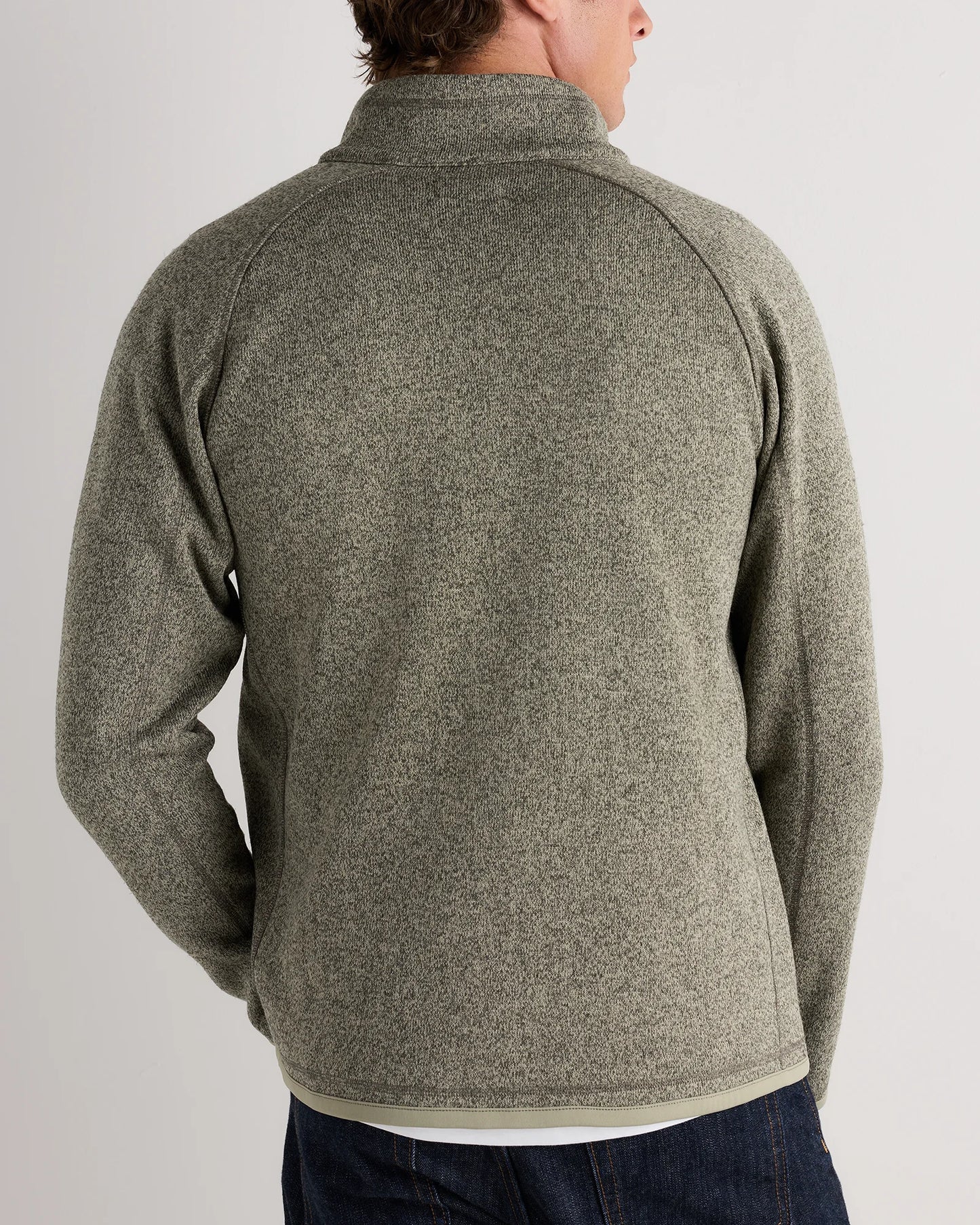 Sweater-Knit Fleece Full-Zip Jacket - XS / Heather Mineral Green