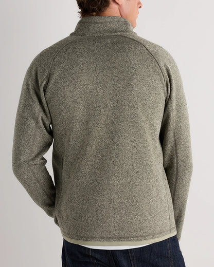 Sweater-Knit Fleece Full-Zip Jacket - XS / Heather Mineral Green