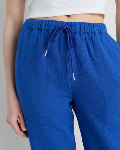 100% Organic Cotton Gauze Straight Leg Pants - XS / Spiced Orange