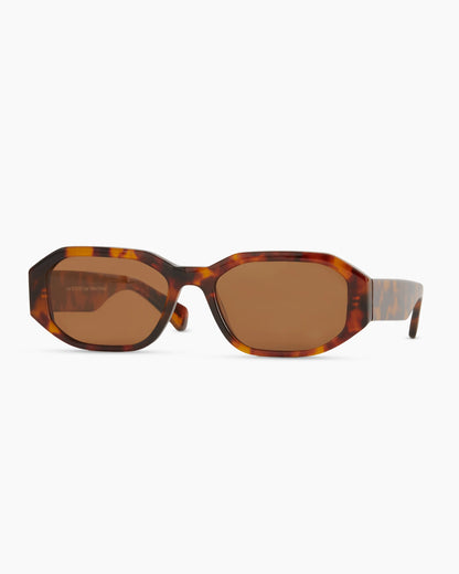 Cora Polarized Acetate Sunglasses - Wide / Black with Grey lens