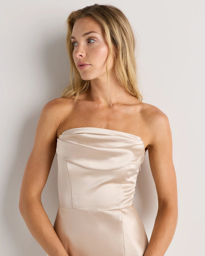 Aurora Stretch Satin Convertible Dress - 0 / Garden Sage Green