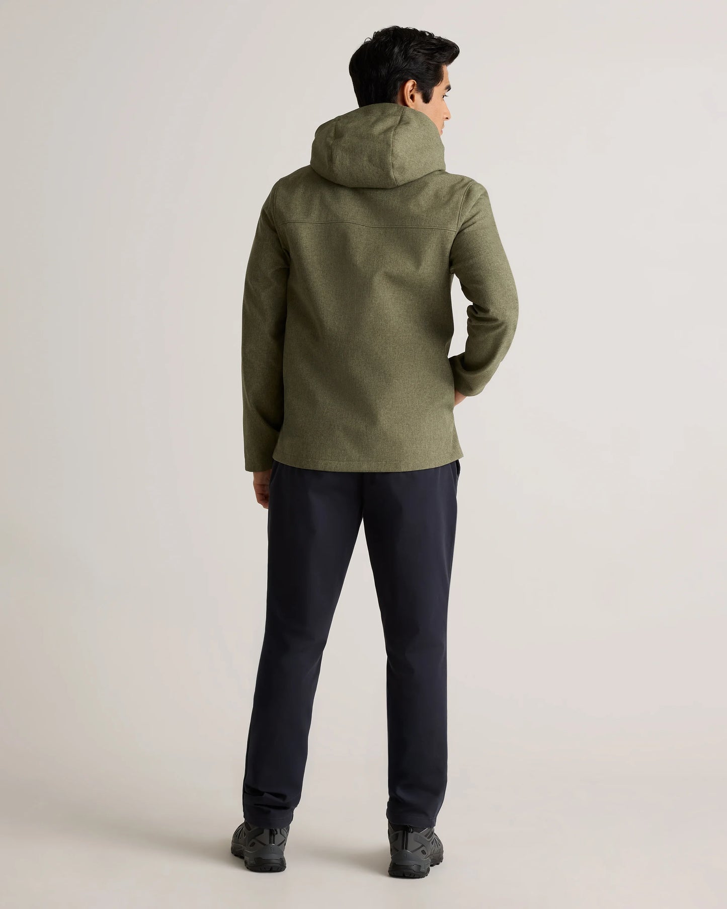 Softshell Fleece-Lined Full-Zip Hooded Jacket - XS / Heather Shady Charcoal