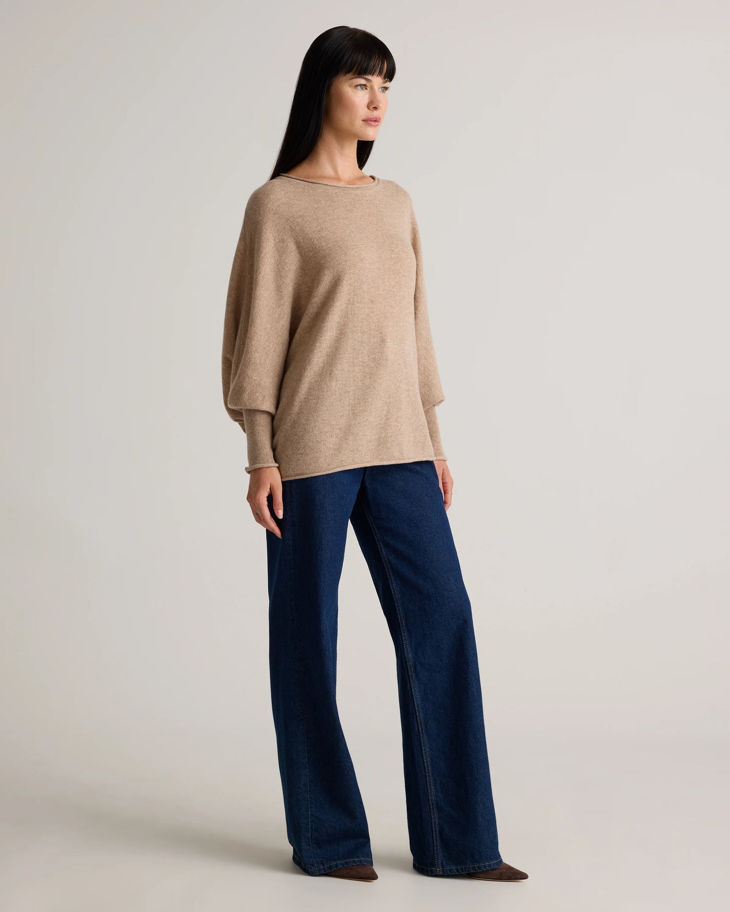 Mongolian Cashmere Batwing Sweater - S/M / Black