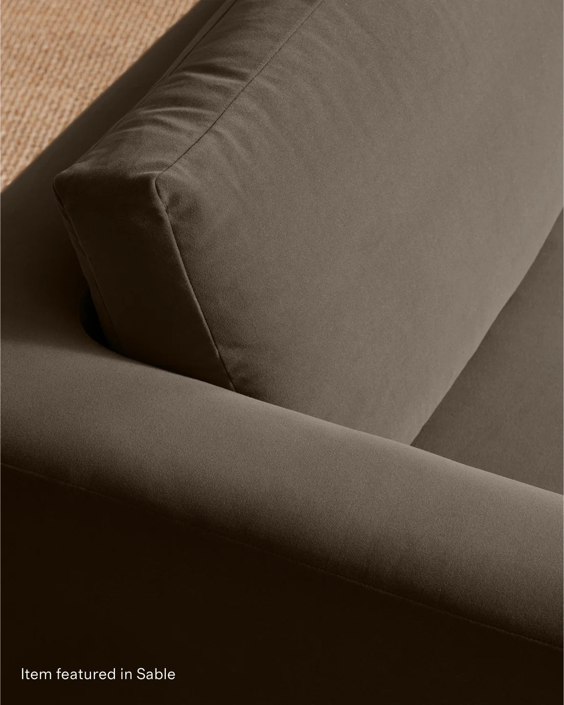 Sierra Curved Arm L Sectional in Performance Velvet - Right Arm / Sable