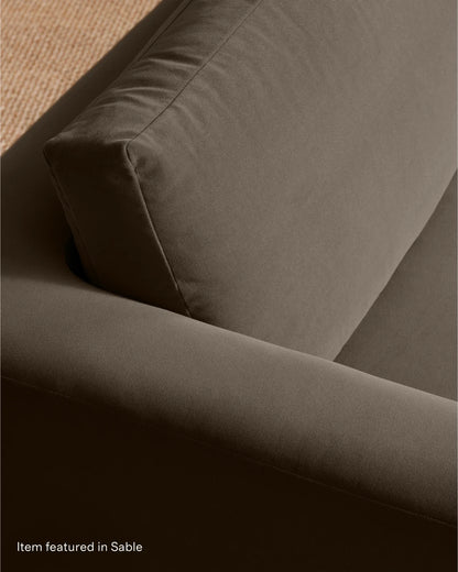 Sierra Curved Arm L Sectional in Performance Velvet - Right Arm / Sable