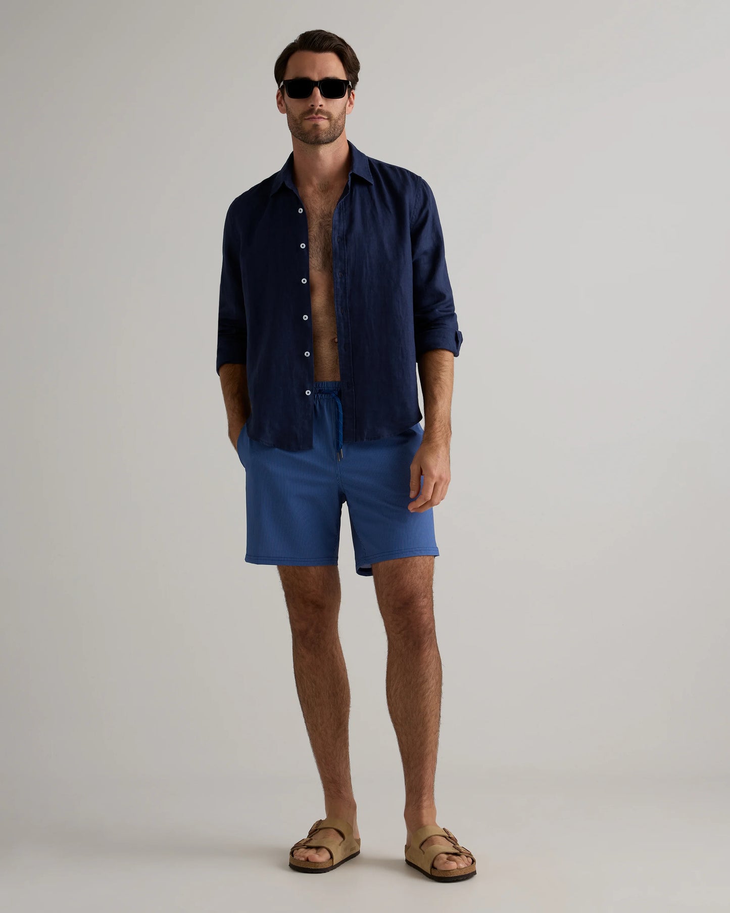Italian Swim Trunks - 7" - XS / Navy Diamond Geo