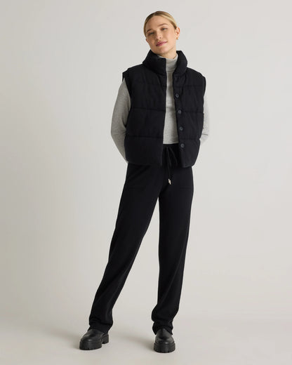 Mongolian Cashmere Puffer Vest - XS / Black