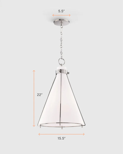 Iron and Opal Glass Conical Pendant Light - One Size / Brass
