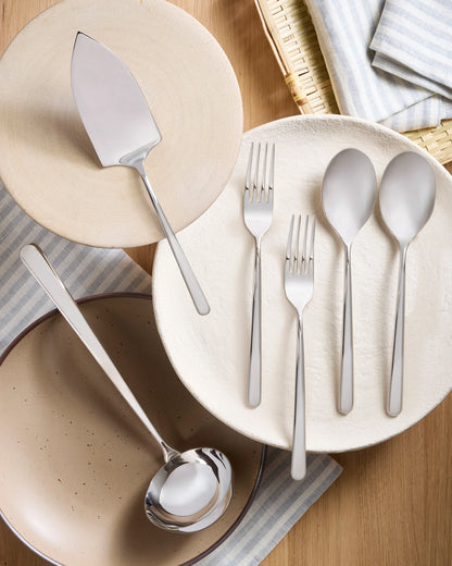 Gia Minimalist 6 Piece Serving Utensil Set - One Size / Polished Stainless Steel