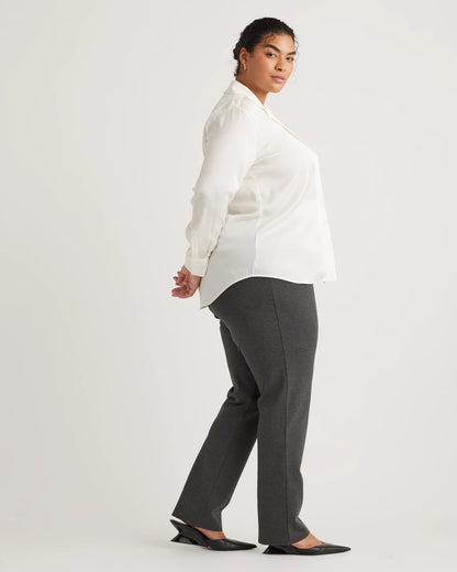 Ultra-Stretch Ponte Straight Leg Pants - 1X / Charcoal