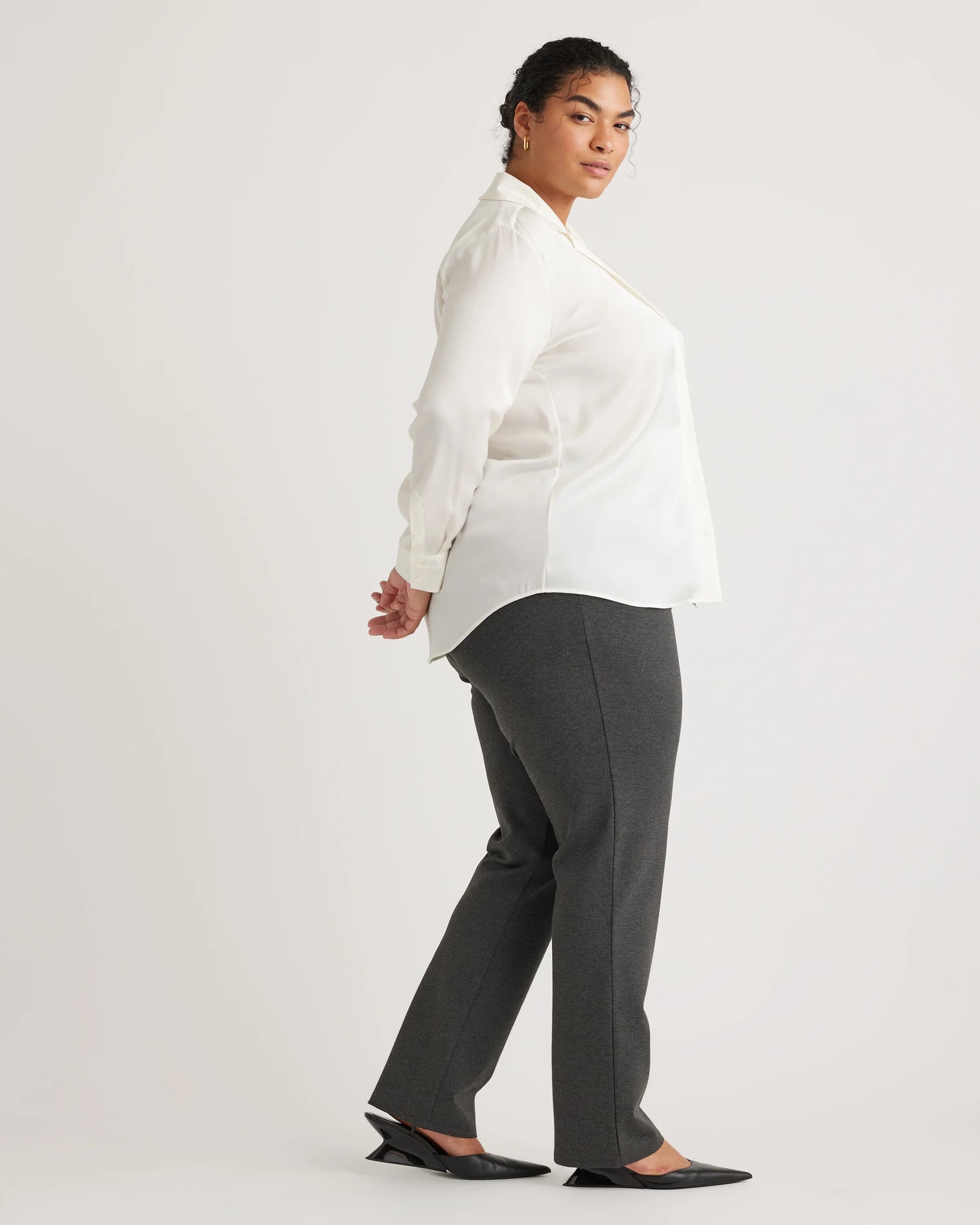 Ultra-Stretch Ponte Straight Leg Pants - 1X / Charcoal