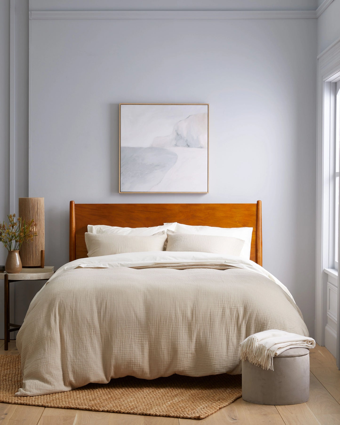 Organic Cotton Gauze Duvet Cover - Twin / Dried Sage