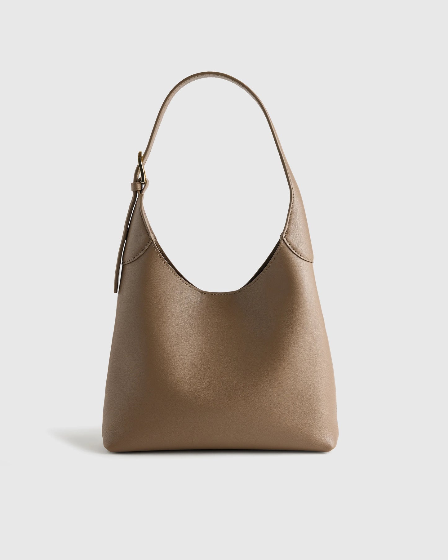 Full-Grain Leather Small Shoulder Bag - One Size / Black