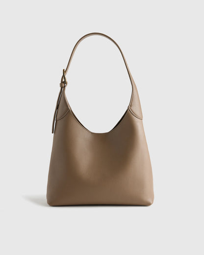Full-Grain Leather Small Shoulder Bag - One Size / Black