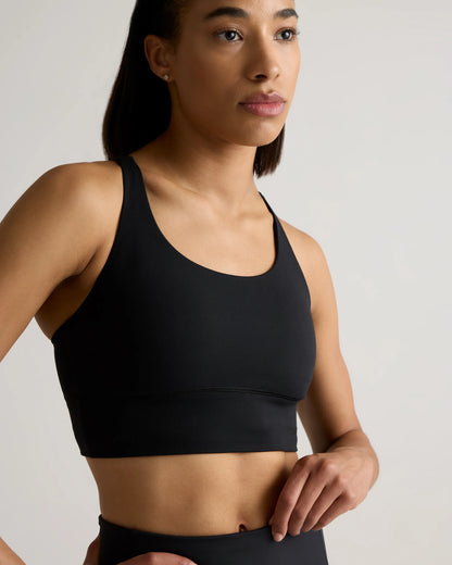 Power-Up Long Line Strappy Sports Bra - XS / Classic White