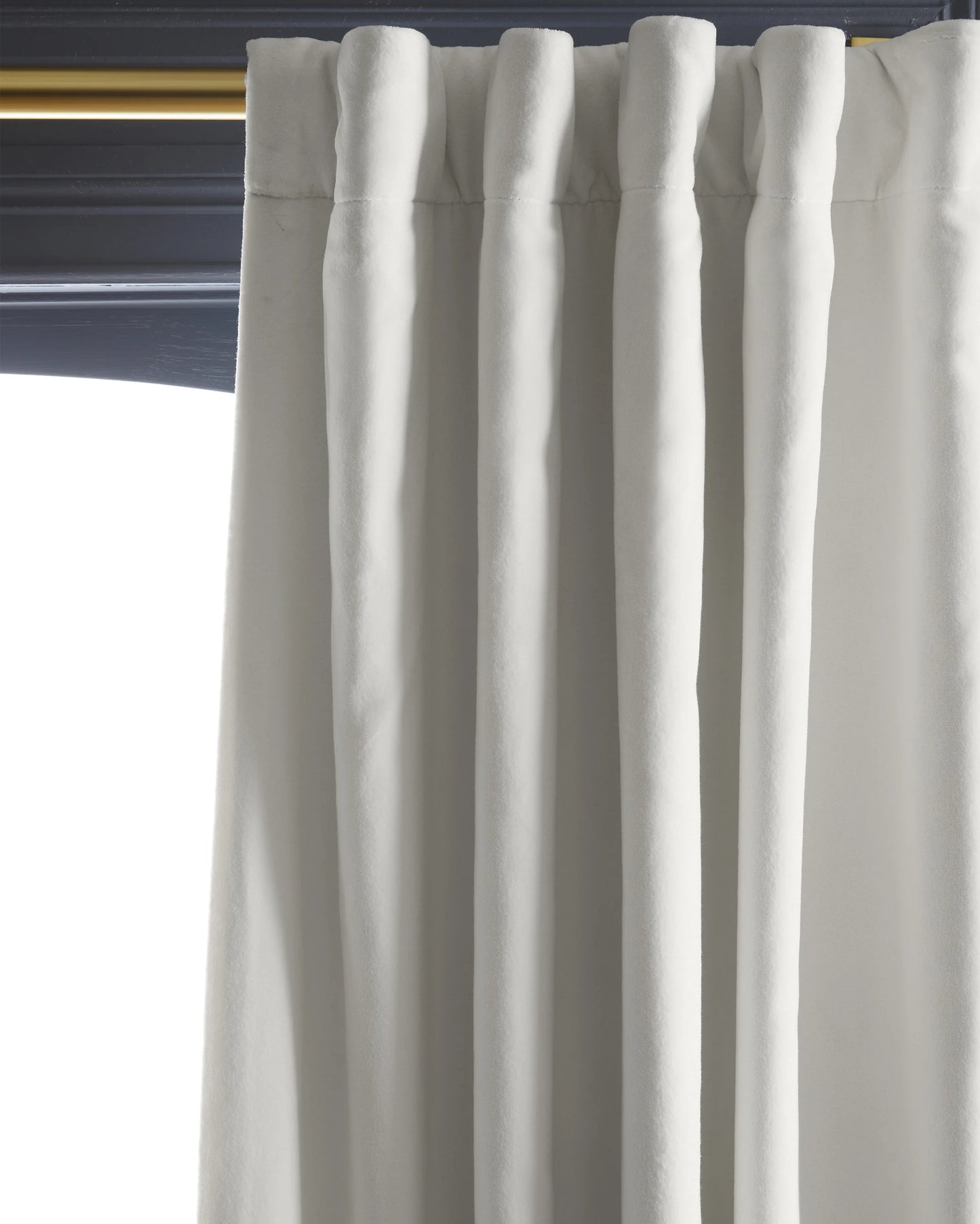 Cotton Velvet Room Darkening Curtain - Single Panel - 48x84 / Ivory