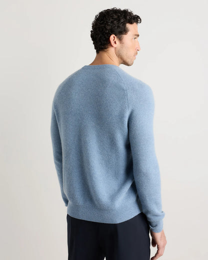 Mongolian Cashmere Waffle Sweatshirt - S / Faded Denim