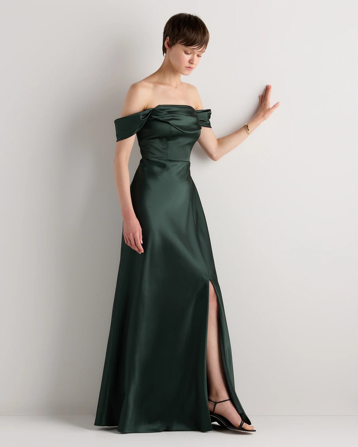 Aurora Stretch Satin Convertible Dress - 0 / Garden Sage Green
