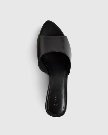 Italian Leather 65mm Stiletto Mule - 5 / Black