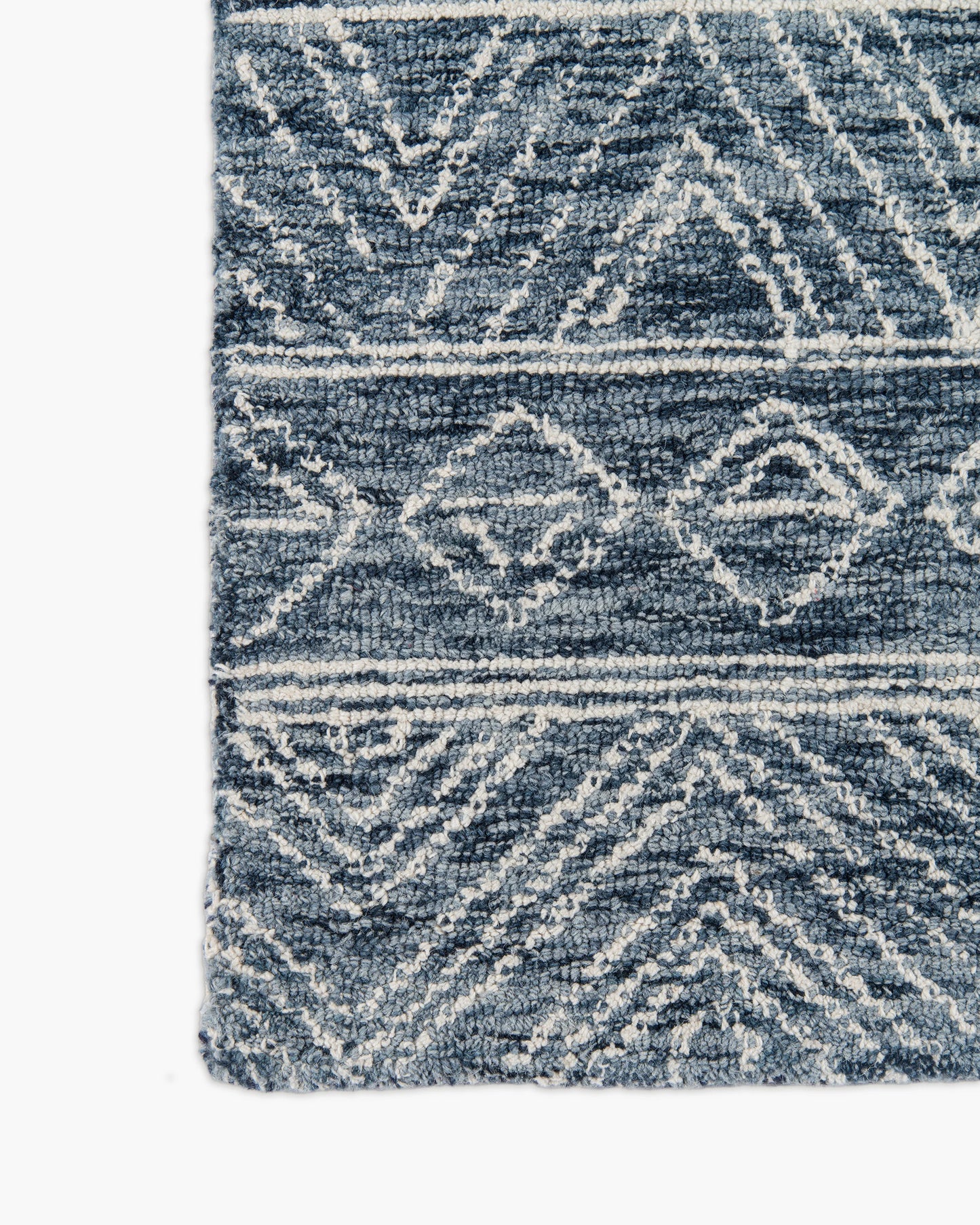Teagan Hand-Hooked Wool Rug - 2' x 3' / Denim