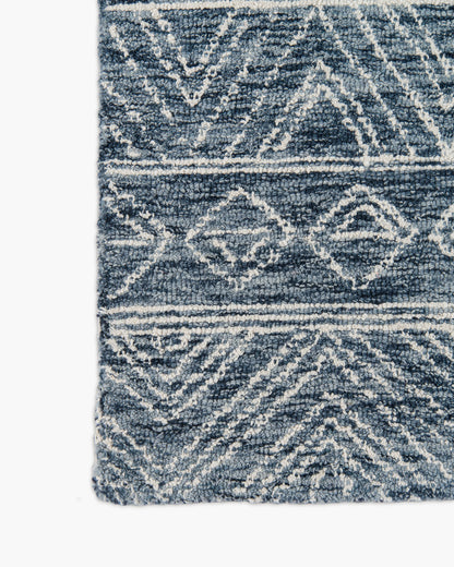 Teagan Hand-Hooked Wool Rug - 2' x 3' / Denim