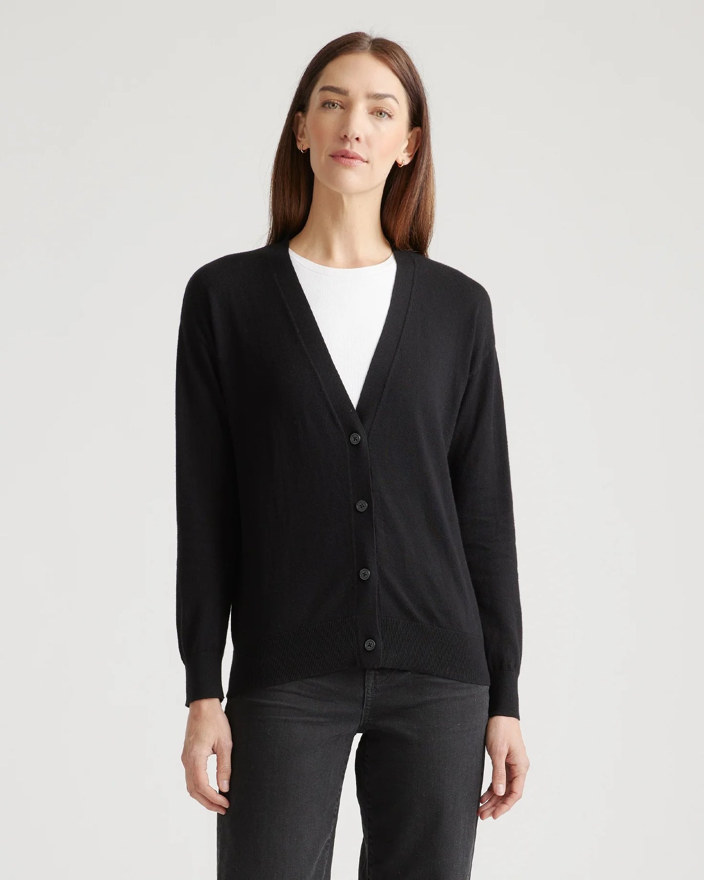 Lightweight Cotton Cashmere Cardigan - XS / Heather Oatmeal