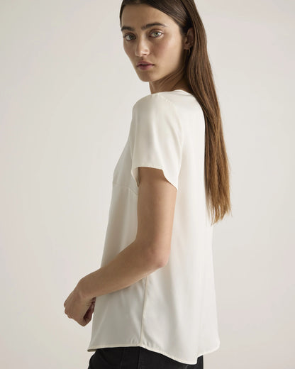 Washable Stretch Silk Tee - XS / Deep Orchid Purple