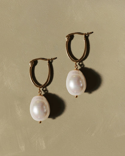 Freshwater Cultured Pearl Hoops - One Size / Gold Vermeil