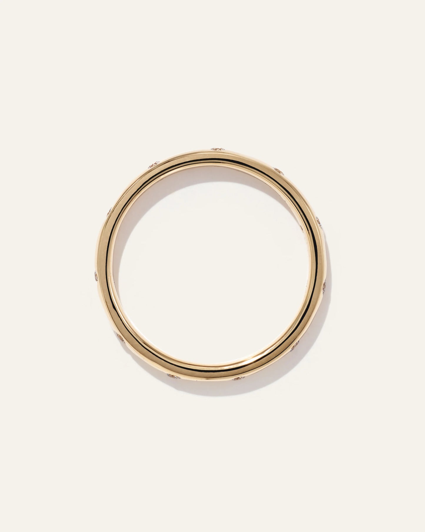 14K Gold Diamond Dot Ring - 4 / Yellow Gold