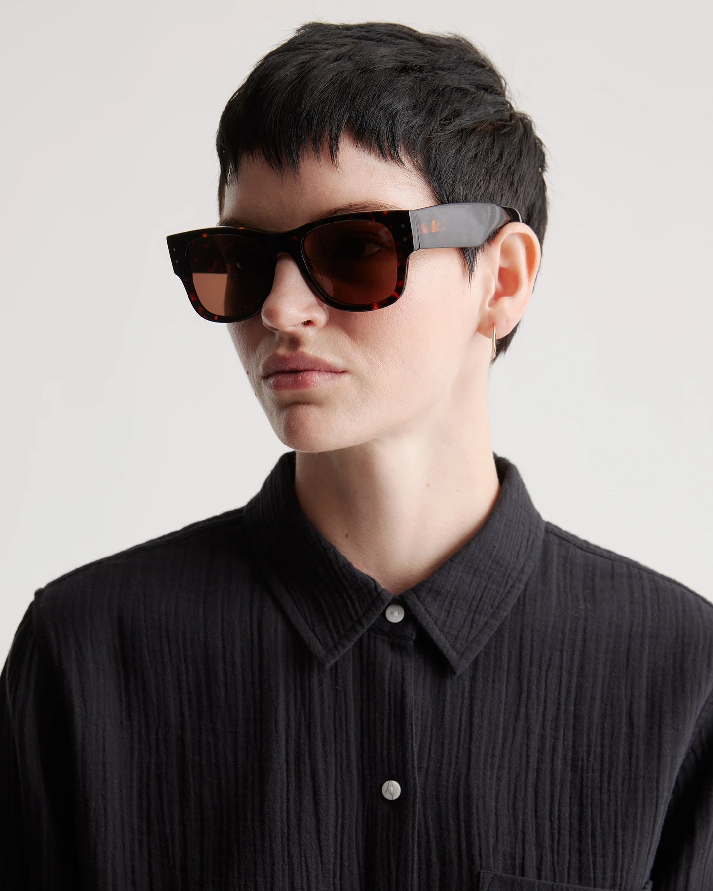 Henry Polarized Acetate Sunglasses - One Size / Tortoise with Brown lens