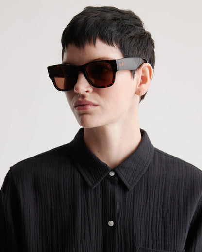 Henry Polarized Acetate Sunglasses - One Size / Tortoise with Brown lens