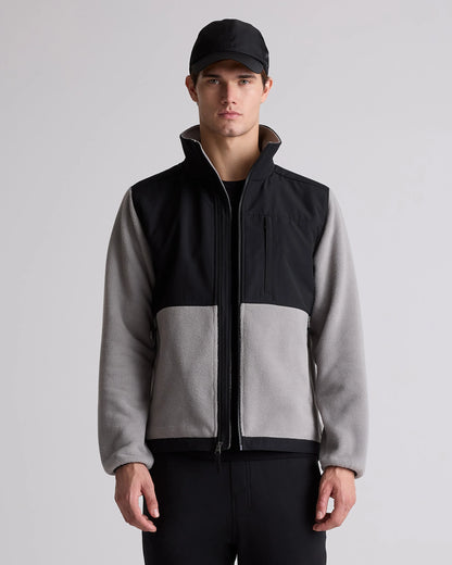 Polar Fleece Full-Zip Jacket - S / Gravel/Bold Black