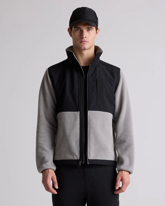 Polar Fleece Full-Zip Jacket - S / Gravel/Bold Black