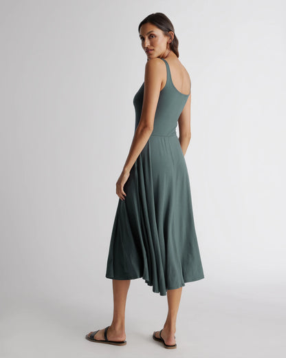 Tencel Jersey Fit & Flare Dress - XS / Dark Olive