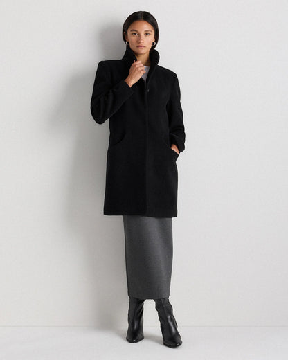 Wool Cashmere Cocoon Coat - XS / Dark Chocolate