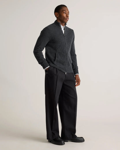 Mongolian Cashmere Full Zip Sweater - S / Teak