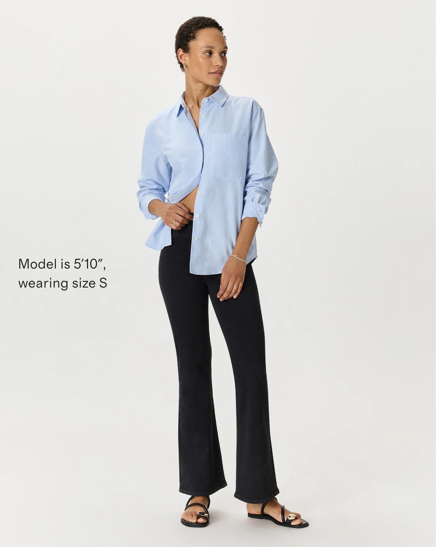 Nina Stretch Pull-On Flare Jeans - XS / Raven Black