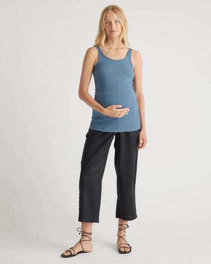 Bamboo Rib Maternity Scoop Neck Tank - XS / Deep Navy