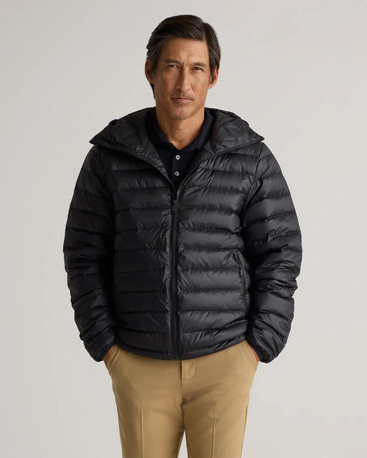 Lightweight Down Packable Puffer Hooded Jacket - S / Black