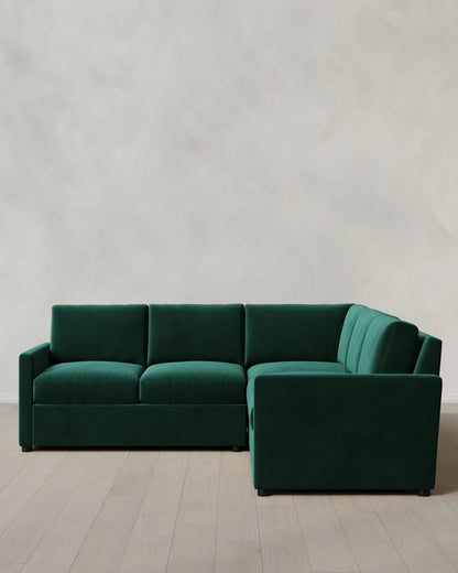 Brennan L Sectional in Performance Velvet - 99x99 / Taupe