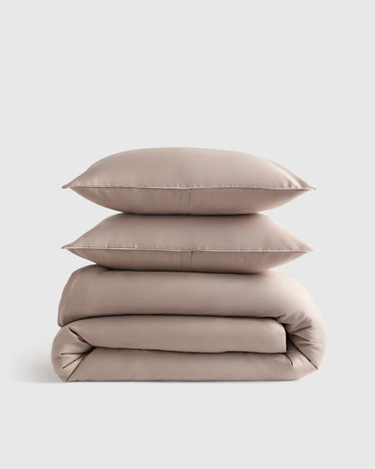 Organic Cotton Sateen Comforter Set - Twin / White