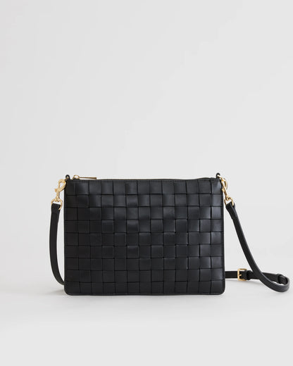 Italian Leather Handwoven Convertible Crossbody - One Size / Cognac