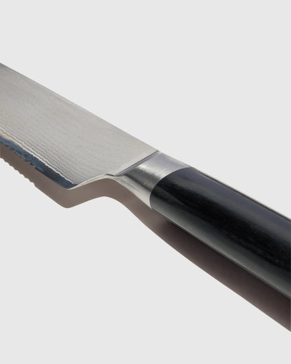 Essential Japanese Damascus Steel 6" Serrated Utility Knife - One Size / No Color